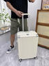 SOO行李箱多功能箱包拉杆箱学生大容量旅行密码箱皮箱杯架白色26英寸 实拍图