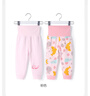 舒贝怡2条装婴儿裤子春秋款男女童宝宝高腰护肚睡裤纯棉儿童秋裤粉100CM 实拍图