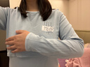 爱宝适月子服上衣秋冬哺乳衣纯棉横开口喂奶衣孕产妇家居服M327 蓝色XL 实拍图