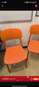 全品屋餐椅凳子塑料椅子办公椅靠背休闲椅书桌椅学习椅化【两把装】橘色 实拍图