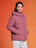 坦博尔羽绒服女蓄热科技冬季宽松短款加厚保暖连帽中老女装外套TD236356 粉黛红 S (160) 实拍图