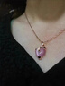 QMXD项链女学生锁骨链女简约闺蜜日韩吊坠玫瑰金520情人节礼物送女友 玫瑰金项链+芙蓉石耳钉 实拍图
