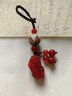 默研（MOYAN）玉髓钥匙扣玛瑙玉石貔貅汽车钥匙挂件菩提根莲花钥匙挂饰挂坠 【红玉髓貔貅】菩提根款  A25-309 实拍图