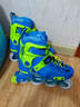 乐秀（ROADSHOW）轮滑鞋儿童溜冰滑冰鞋可调男女童专业轮滑鞋6-12岁初学RX1S滑轮鞋 全闪蓝绿R8海龟原厂套装【送护臀大礼包】 L 大码(36-39适合8岁+) 实拍图