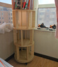 林之语实木旋转书架360度书柜置物架落地一体靠墙移动学生转角立式书架 【店长热卖】44*197.8CM樱桃木色 实拍图