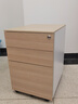 洛克菲勒 钢制文件活动柜三抽屉柜 办公储物矮柜移动铁皮柜子带锁 白框浅樱桃木纹 实拍图