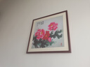 紫腾随轩新中式牡丹花开富贵装饰画客厅餐厅背景墙画卧室床头挂画壁画 图5 60*60cm红木色实木框 实拍图