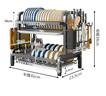 美厨物语厨房置物架碗架沥水碗盘碟架台面碗筷收纳柜盒304不锈钢用具大全 【耀石黑*2层】长42cm-带配件 实拍图