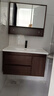 妙泉海新中式实木浴室柜陶瓷一体盆卫浴洗脸盆柜组合卫生间洗漱台洗手盆 【促销】胡桃80cm普通镜柜主柜 实拍图
