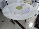 煜柠苑 折叠桌家用折叠餐桌小户型多功能吃饭桌子圆形移动客厅大圆桌 1.8米白理石色+1.2米转盘 实拍图