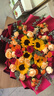 艾斯维娜鲜花速递向日葵混搭花束生日礼物全国同城配送 33朵玫瑰+5朵向日葵混搭花束 实拍图