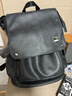 犀统（XITonG）双肩包男休闲商务背包时尚大容量旅行包电脑包初中高中大学生书包 黑灰色 实拍图