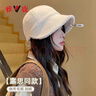 雅鹿赵露思同款帽子女秋冬渔夫帽大头围大脸适合加厚保暖羊羔绒鸭舌帽 实拍图