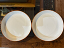 欧式高级陶瓷盘圆形加厚深盘复古简约餐具 纯白福线-8英寸饭盘2个装 实拍图