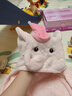 babycare婴儿浴巾暖绒洗澡巾光暖黑科技baby绒带帽斗篷-小粉象105*105cm 实拍图