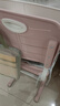 育才儿童学习椅子中小学生写字椅写作业可升降调节家用书桌椅靠背座椅 标准款升降40-52cm+脚踏 粉色 实拍图