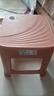网红塑料凳子30.5cm客厅防滑凳餐桌凳简约可摞叠便携凳浴室凳 粉色【两种款式随机发】 （一个装） 实拍图