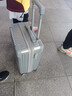 SOO行李箱小型登机箱男出差短途女旅行拉杆箱密码皮箱杯架银色20英寸 实拍图