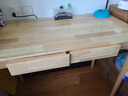 舒歌实木书桌学习桌办公桌子 电脑桌台式中小学生写字台 家用书桌椅 原木色单桌 100*50CM-双抽屉 实拍图