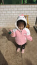G.duck童装女童外套秋冬季儿童棉衣加绒加厚小女孩冬装夹克连帽宝宝衣服 草莓兔粉色 110 建议100-110cm4-5岁 实拍图