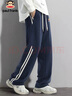 大嘴猴（paul frank）休闲裤男士秋冬季美式裤子男宽松垂感卫裤男裤运动裤潮 藏蓝色 M 实拍图