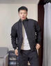 主意范（ZHUYIFAN）夹克男三防飞行秋冬加绒加厚整套立领棒球服外套短款工装冲锋衣潮 黑色夹克 L 110-130斤 实拍图