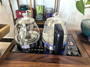 开品 全自动底部上水感应续水电热水壶 家用办公茶具套装烧水消毒茶台 可嵌入式玻璃烧水壶茶桌一体 1L 晶耀黑 20X37CM 蒸茶烧水 桶水款 实拍图