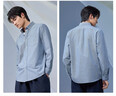 京东京造【纯棉牛津纺】休闲衬衫男长袖男衬衫外套秋冬男 灰蓝39 实拍图