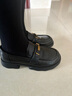 百丽元宝乐福鞋女2025新款粗跟英伦黑色小皮鞋D2S1DCA5 黑色 39 实拍图
