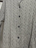 优衣库女装纽花圆领针织开衫/毛衣外套空调衫通勤秋冬新款481477 03 灰色 L 实拍图