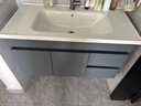 恋派浴室柜 陶瓷一体盆卫生间洗脸盆柜组合悬挂式洗漱台智能洗手盆柜 普通镜柜】珠光灰+陶瓷盆 90cm 实拍图