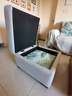 欧美图客厅沙发凳脚踏单个轻奢家用收纳凳可坐储物换鞋凳长方形垫脚凳子 浅灰色猫爪绒 60cm 长*60cm宽*41cm高 实拍图