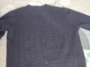 优衣库女装纽花圆领针织开衫/毛衣外套空调衫通勤秋冬新款481477 69 藏青色 2XL 实拍图