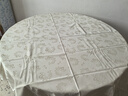 钟爱一生圆桌布防水防油圆形餐桌垫酒店防烫免洗大圆桌台面布家用欧式布艺 风铃-米白色【2米以上需拼接】 圆200cm 建议直径1.6米内圆桌 实拍图