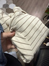 papa爬爬秋冬条纹洋气保暖男女宝宝打底衫 米白-翻高领    110 cm   实拍图