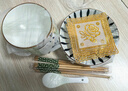 千扶里 陶瓷创意日式餐具陶瓷家用菜盘酒店装菜盘子深盘汤盘方圆盘子 实拍图