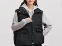 森马（Semir）棉马甲女冬季防泼水纯色oversize立领面包服叠穿时尚百搭外套 黑色90001 M 实拍图