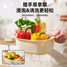 双枪双层洗菜盆沥水篮厨房家用塑料水果盘滤水淘菜洗菜篮子6件套 实拍图