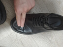 阿猫顿 厨师鞋男防滑防水厨房男士小黑鞋工作上班皮鞋男百搭风小皮鞋男 黑色基础款 42 实拍图