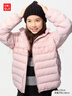 优衣库童装男女童PUFFTECH空气棉服可机洗连帽外套排骨棉服478123 10 水粉色 160 实拍图