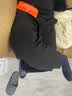 太平鸟 男装华夫格卫裤阔腿春款直筒休闲裤黑色宽松运动裤男生裤潮 黑色4（直筒） M (31) 实拍图