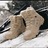 苏系俄罗斯雪地靴男士加绒加厚高帮防寒鞋户外登山旅行皮毛一体棉鞋 米色【厚绒抗寒防滑】 40 （建议拍大一码） 实拍图
