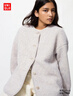 优衣库女装男装仿羊羔绒摇粒绒休闲开衫长袖宽松外套冬新款479616 02 浅灰色 XS /150/76A 实拍图