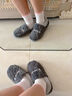 洁丽雅男士包跟棉拖鞋男秋冬季室内居家保暖家居加厚全包毛毛棉鞋女冬天 灰色【收藏加购优先发货】 42-43 (适合41-42码) 实拍图