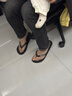 大嘴猴（paul frank）人字拖男士大码夏季拖鞋户外外出防滑耐磨夹趾沙滩鞋 黑  44-45 实拍图