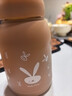 【京东物流送货上门】萌萌兔卡通水杯女牛奶玻璃杯创意便携杯子 咖色萌萌兔 330ml 1只 实拍图