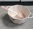 草莓陶瓷碗勺家用高颜值米饭碗少女心甜品碗釉下彩餐具套装 【2件套】浅粉草莓小号汤碗+勺 实拍图