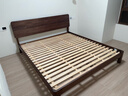 源氏木语实木双人床黑胡桃木简约木蜡油卧室家具低铺大板床1.8m 实拍图