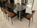 法莎蒂政府补贴霸道总裁意式岩板餐桌椅桌现代轻奢家用餐桌 维克深灰(哑光+全托底板)单桌+伊姆斯椅*6 160x80x77cm 实拍图