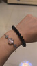 普陀山黑曜石手串足银饰六字箴言五行补水男士手串转运珠护身生日礼物 实拍图